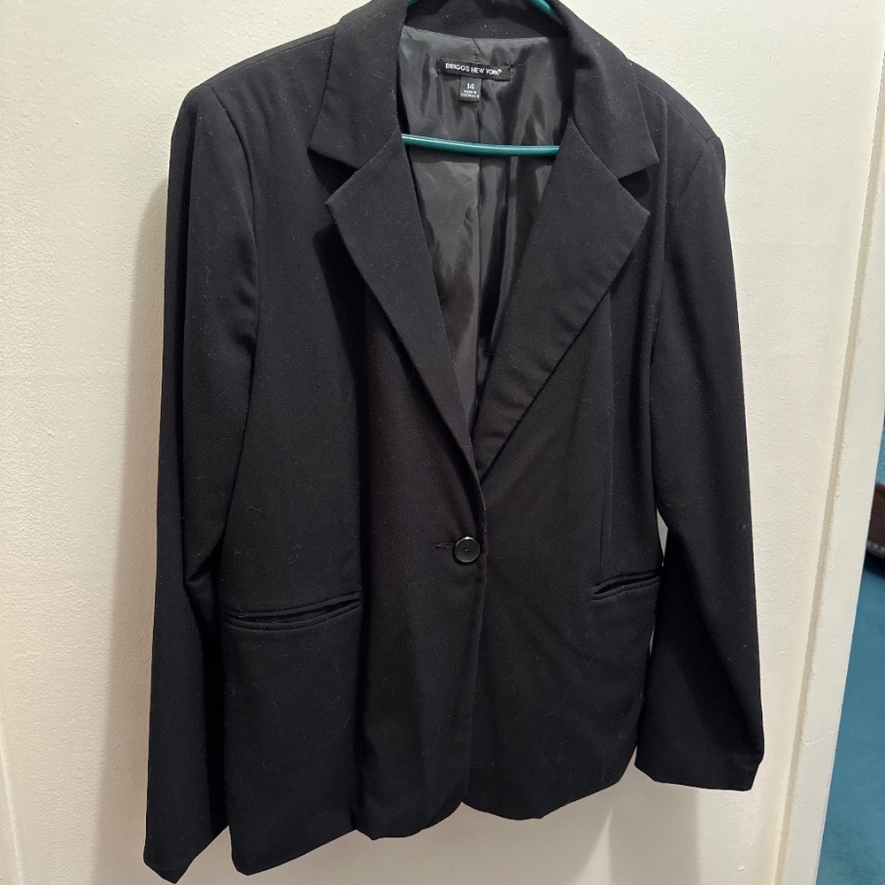 Briggs New York women’s size 14 black blazer gc vintage